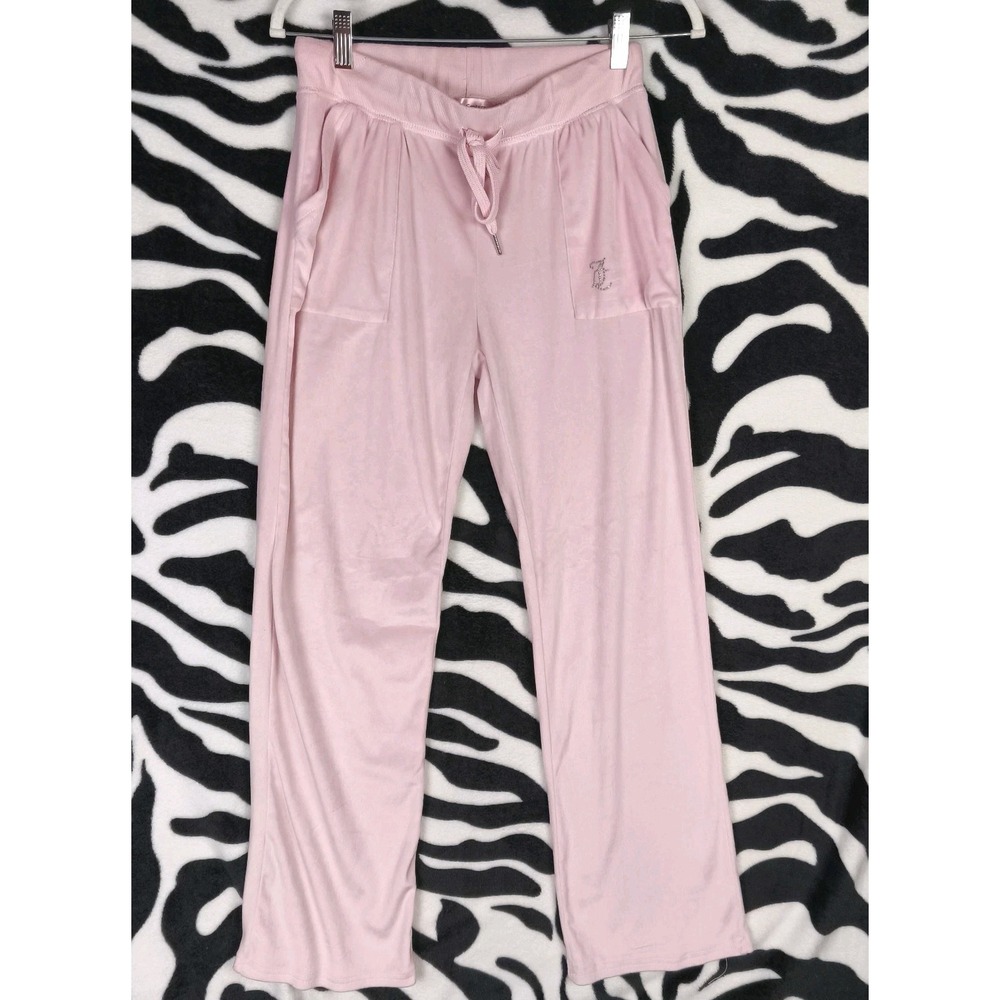 Juicy Couture Pink Lounge Pants M Rhinestone Barbiecore Y2K Bling Sleepwear Yoga